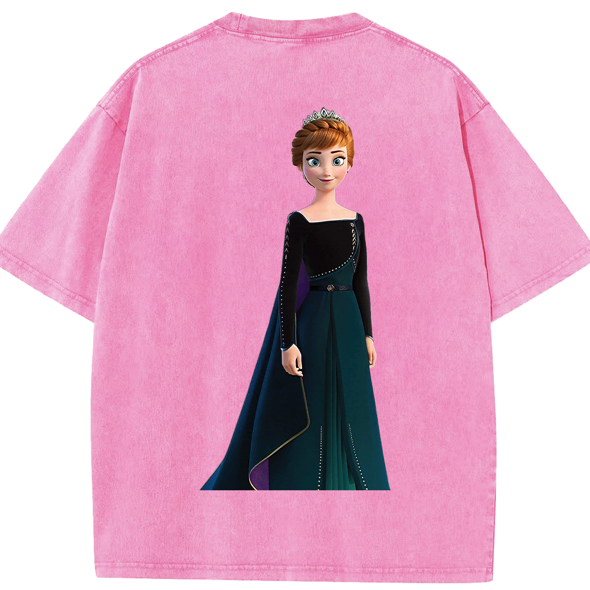 （画像用） アナと雪の女王 アンナ エルサ Frozen Anna Elsa 綿100% ヴィンテージ風 半袖Tシャツ（背面プリント）